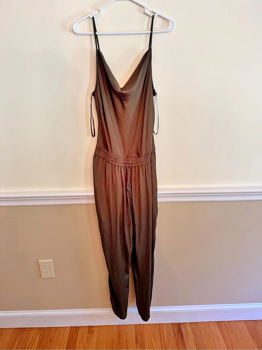 Naked Zebra Brown Wide Leg Jumpsuit Size Medium Like New